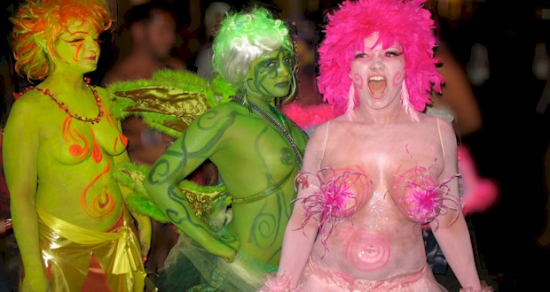 Fantasy Fest group Body Paint.  